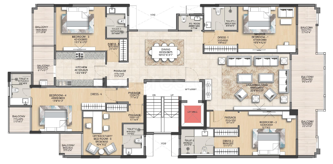 dlf valley floor plan